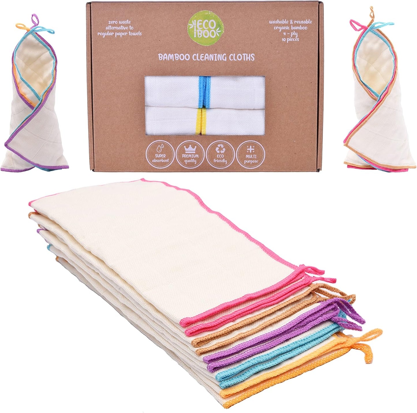 ECOBOO Reusable Bamboo Towels – Eco-Friendly Kitchen & Cleaning Cloths