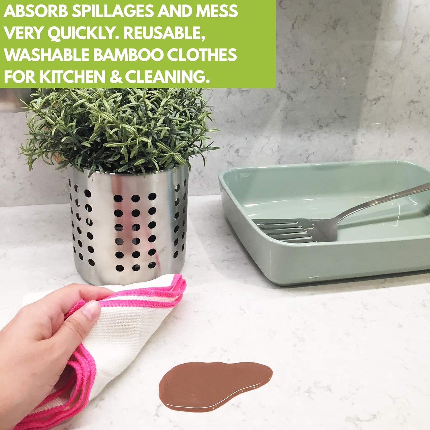 ECOBOO Reusable Bamboo Towels – Eco-Friendly Kitchen & Cleaning Cloths