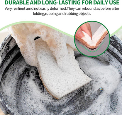 Sponges Kitchen Natural Dish Sponge Plant-Based Biodegradable Compostable Cellulose with Coconut Scrubber Sponge Non Scratch Eco Friendly Kitchen sponges for Kitchen Dishes（Pack of 12）
