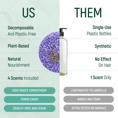 BAMBOEARTH Solid Shampoo Bar and Conditioner Effect Hair Soap  4 Pack, 100% Organic with Plant-Based Essential Oils