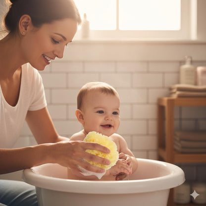 Sea Sponge for Bathing 5 Inch – Softly Rough, Non-Irritating Natural Bath Sponge (Yellow)