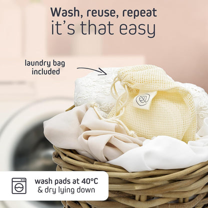 Ecolifestyle Reusable Makeup Remover Pads (20 Pack) – Reusable Cotton Rounds with Laundry Bag & Metal Storage Box