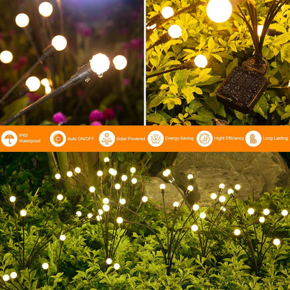ASMAD Solar Lights Outdoor (8-Pack, 64 LEDs) – Solar Garden Firefly Lights