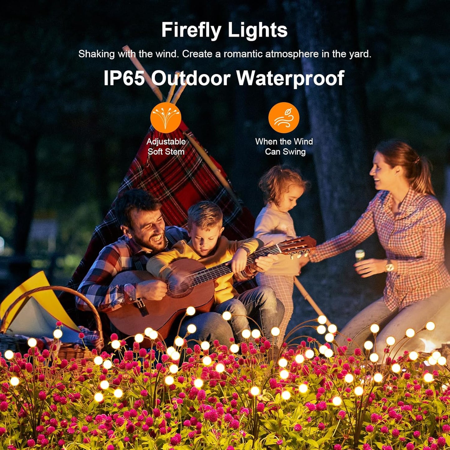 ASMAD Solar Lights Outdoor (8-Pack, 64 LEDs) – Solar Garden Firefly Lights