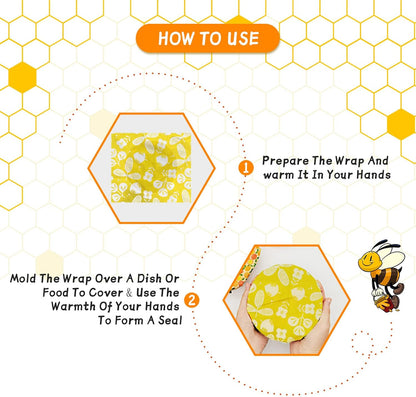 Organic Beeswax Reusable Food Wraps – 9 Pack (Flower Patterns)