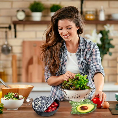 Organic Beeswax Reusable Food Wraps – 9 Pack (Flower Patterns)