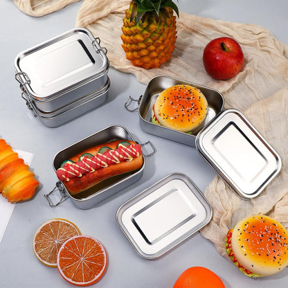 Umigy 4 Pcs Stainless Steel Food Containers | Metal Bento Lunch Box (550ml)