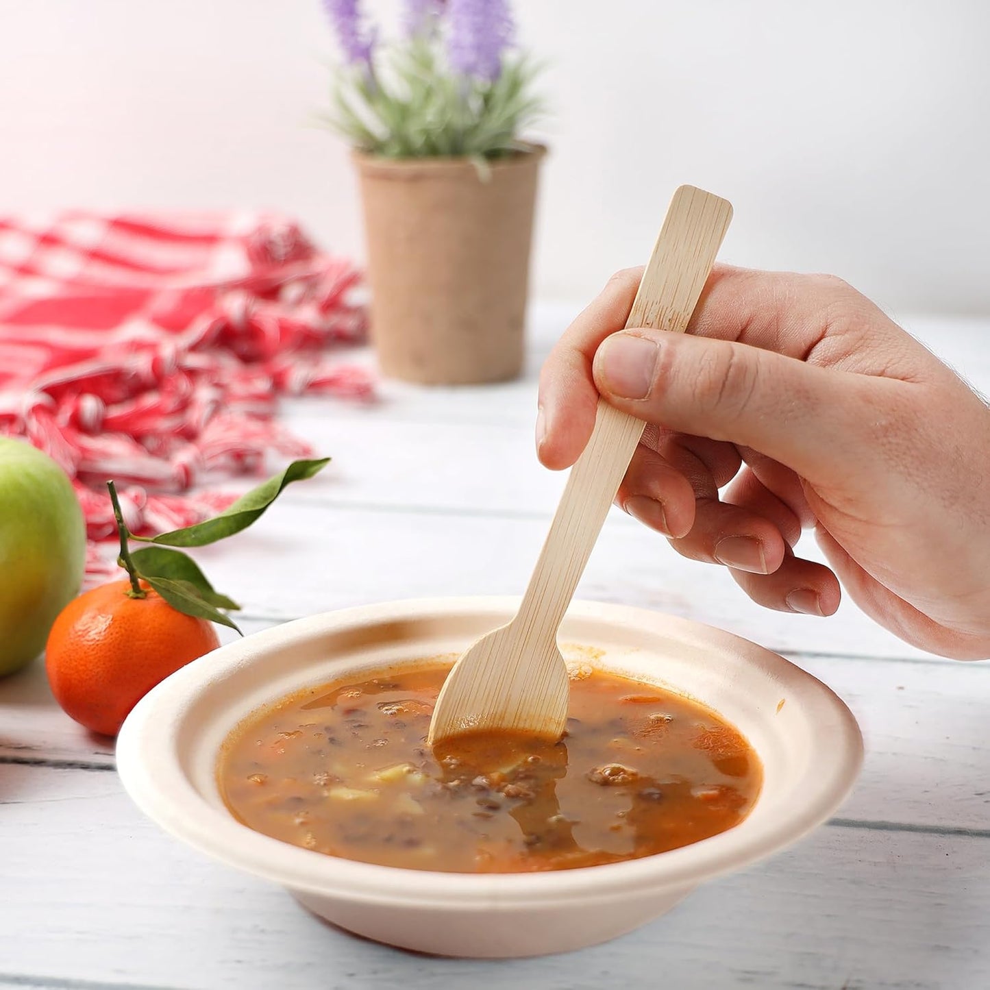 GUSTO [300 Combo Pack] Compostable Bamboo Cutlery Set, 150 Forks – 100 Spoons – 50 Knives Disposable Utensils for Parties, Camping, and Everyday Use