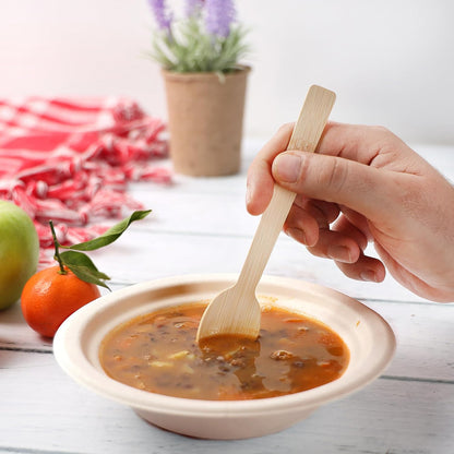 GUSTO [300 Combo Pack] Compostable Bamboo Cutlery Set, 150 Forks – 100 Spoons – 50 Knives Disposable Utensils for Parties, Camping, and Everyday Use